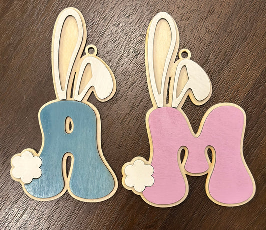Easter bunny letter tag